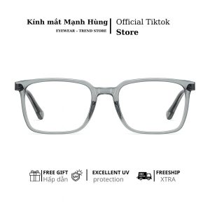 Gọng Kính Vuông TR90 66804 – Siêu Nhẹ Thời Trang Nam Nữ (Đen / Xám Khói / Đỏ Mận)