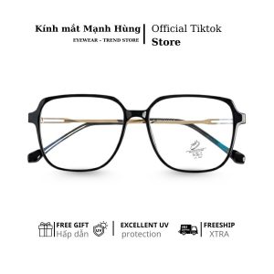 Gọng kính vuông 85099 phối kim loại tinh tế – nhựa dẻo siêu nhẹ, càng kính kim loại sang xịn, đeo êm thoải mái chuẩn phong cách Hàn Quốc