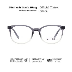 Gọng Kính Cận Tròn TR90 ChiLu 17189 – Màu Ombre Trong Suốt, Siêu Nhẹ Thời Trang Nam Nữ