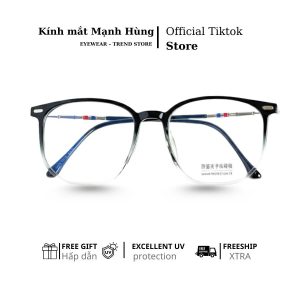 Gọng kính vuông phong cách Hàn Quốc – chất liệu nhựa dẻo siêu nhẹ khó gãy, viền loang đen xám sang xịn, phù hợp cả nam và nữ
